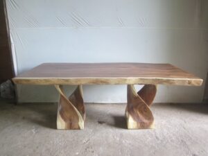 Natural Curved Table Twisted Leg