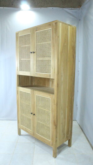 Rattan Doors Tall Shoe Cabinet