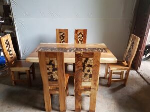 Solid Suar Wood Dining Table Set